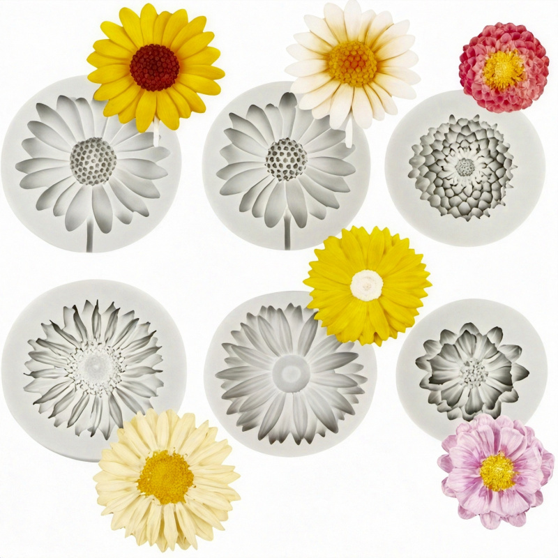 6 Pieces，Sunflower Daisy Silic - đánh giá và giá Resin Craft Ideas