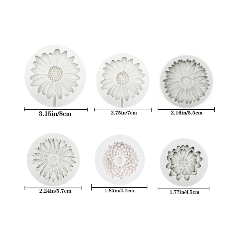6 Pieces，Sunflower Daisy Silic - đánh giá và giá Resin Craft Ideas