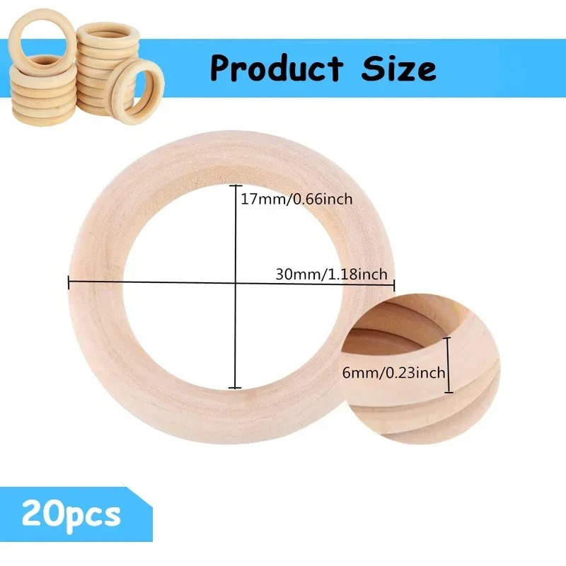 20pcs 30mm Unfinished Smooth W - đánh giá và giá Wood Ring Blank