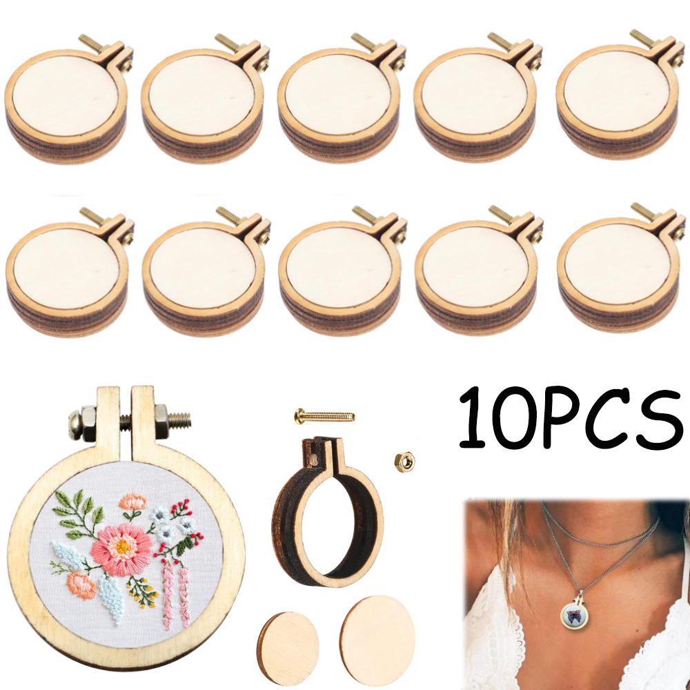10Pcs/Set Wooden Mini Embroide - đánh giá và giá Wood Ring Blank