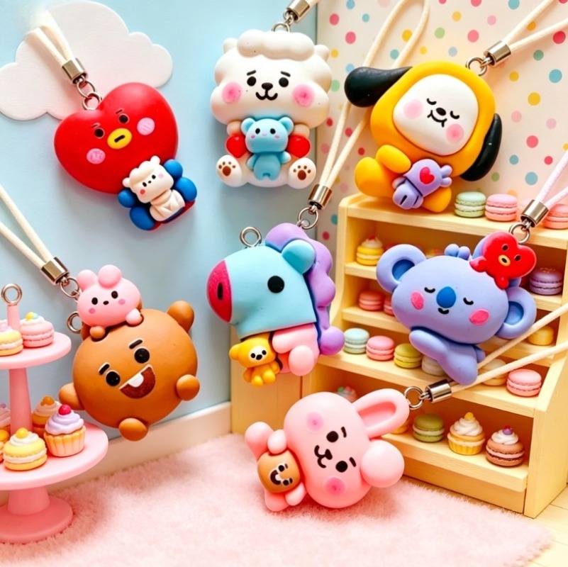7pcs BT21 Resin Cartoon Charm  - đánh giá và giá Resin Crafts Diy