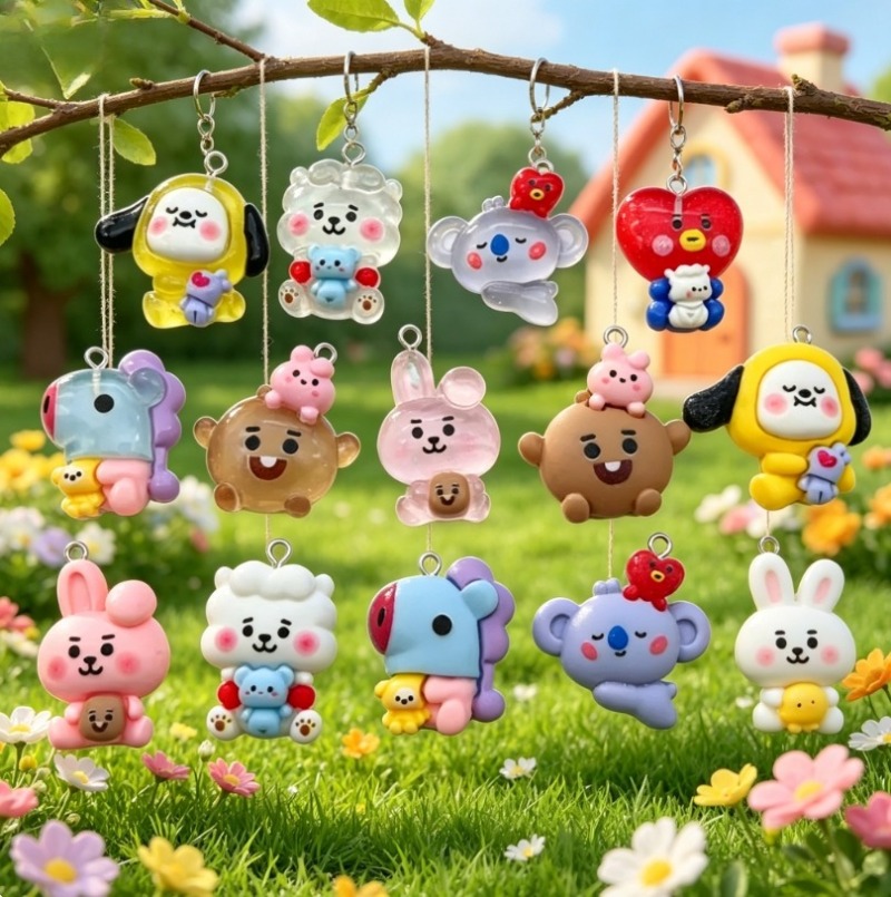 7pcs BT21 Resin Cartoon Charm  - đánh giá và giá Resin Crafts Diy
